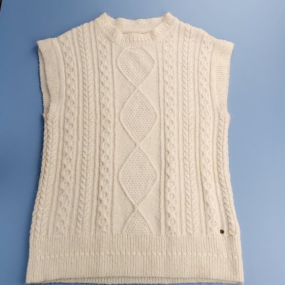 Fat Face Sweaters - Fat Face Sweater Vest | Women’s Small | White Wool Blend | Cozy Layer